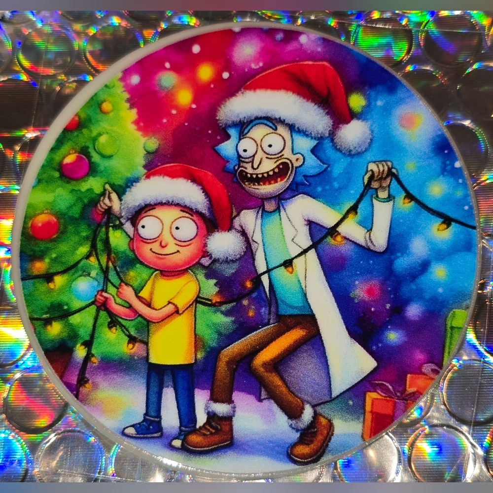 Rick and Morty Custom Christmas Ornament with Real Pearl #1007